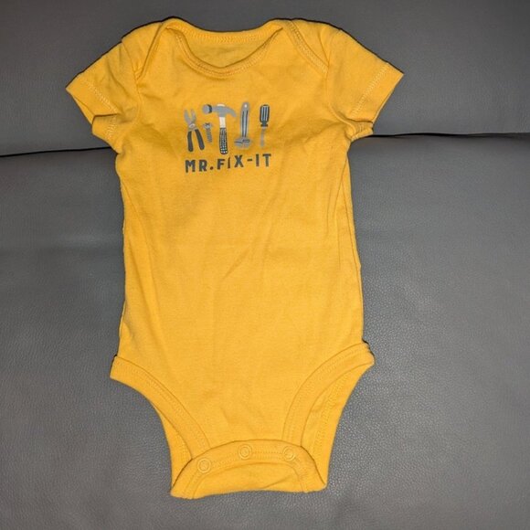 🐲3 FOR $9🦄Carter's Mr. Fix-It Short Sleeve One Piece Bodysuit Onesie Boys 3m - Picture 1 of 3